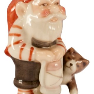 Alternative view of フィギュリン デンマーク ロイヤルコペンハーゲン（Royal Copenhagen） ピクシー ランプと猫 Pixie with Lamp and Cat （箱なし）