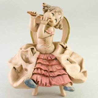 Alternative view of インテリア オブジェ フルートを奏でる少女像 「ITALY」刻印あり（箱なし）