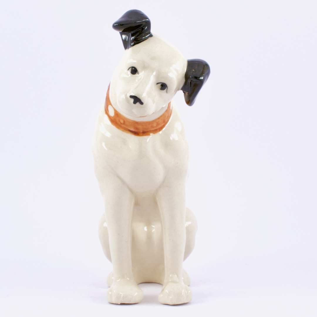 アンティーク ビクター犬（Victor） ニッパー君（Nipper） 陶器 置物 高さ160mm（箱なし）