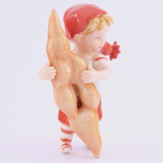 Alternative view of フィギュリン デンマーク ロイヤルコペンハーゲン（Royal Copenhagen） ピクシーとドーナツ Pixie with cruller ミニコレクション Mini Collection