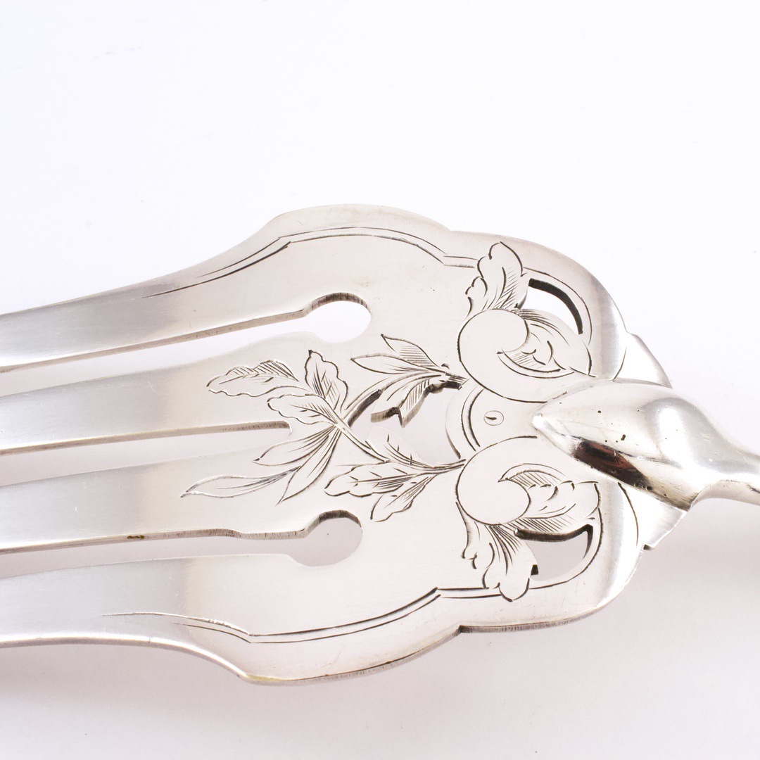 フランス ピュイフォルカ(Puiforcat) サービングフォーク 銀 (箱なし) - 画像 (6)