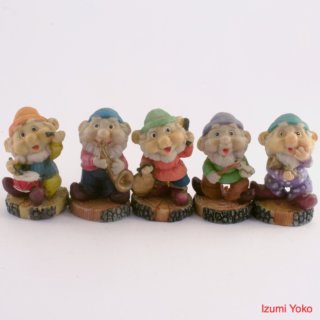 フィギュリン 小人の置物 ５体セット