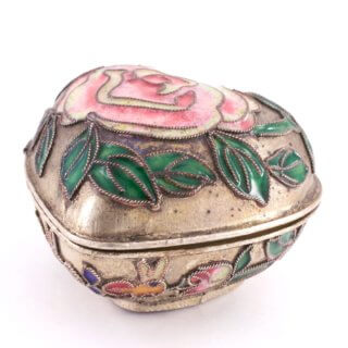 Alternative view of 琺瑯の小物入れ バラ絵 中国骨董