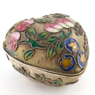 Alternative view of アンティーク 琺瑯の小物入れ 桃絵 中国骨董 （箱なし）