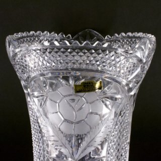 西ドイツ アンナヒュッテ（annahutte crysta）大型花瓶 クリスタル ガラス 24% Pbo 未使用