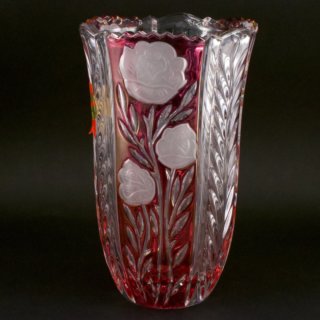ドイツ アンナヒュッテ（annahutte crysta）花瓶 クリスタル ガラス 24% Pbo 未使用