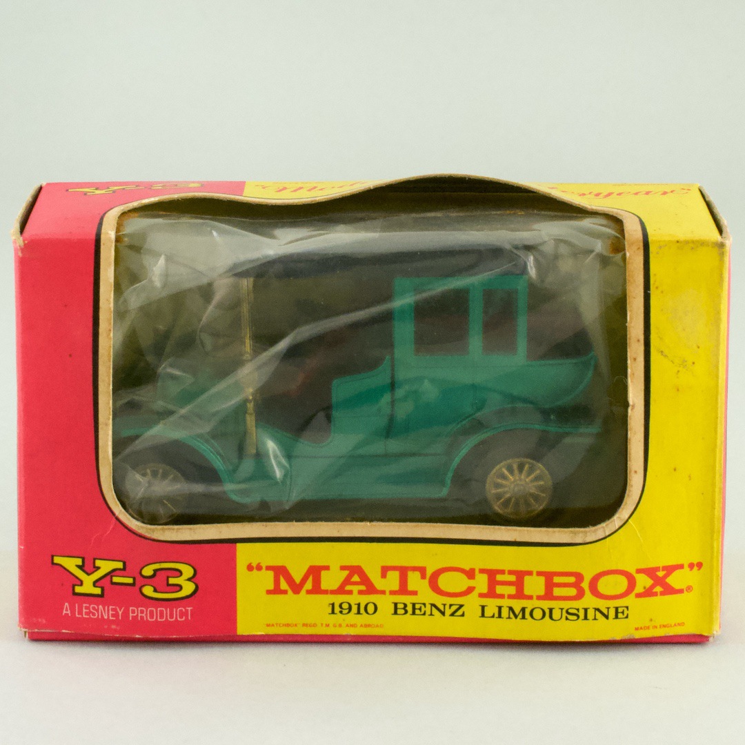 ミニカー イギリス マッチボックス（matchbox） Models of Yesteryear Y-3 1910 BENZ LIMOUSINE  ダークグリーン 1/54