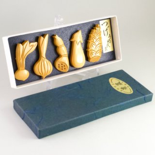 Alternative view of 箸置 高級民芸 木彫り 手作り つげ 手彫民芸 未使用