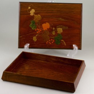 Alternative view of ハガキ入れ けやき新蔦 伝統工藝会津ぬ里 天然木の手作り 未使用