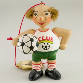 Alternative view of ドイツ ケーテ ウォルファルト（Kathe Wohlfahrt） サッカー肥満おやじのストラップ 手塗り