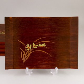 Alternative view of もくめ 古木シリーズ 会津塗 ケヤキラン 銘々皿（めいめいさら） 日本陶芸チェーン 41016 ５枚セット 未使用品