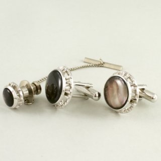 Alternative view of カフスボタンとネクタイピンのセット 「銀製」刻印あり（箱なし）