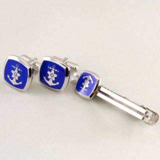 Alternative view of 自衛隊 カフスボタンとネクタイピンのセット JDS KATORI 「銀製」刻印あり