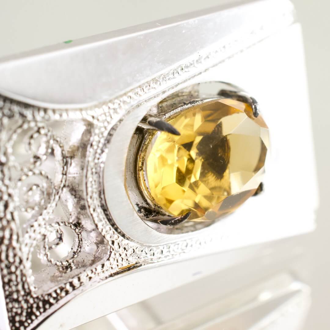 カラーストーンとSILVER カフスボタンとネクタイピンの3点セット 「SILVER」刻印あり 17g 未使用品 - 画像 (4)