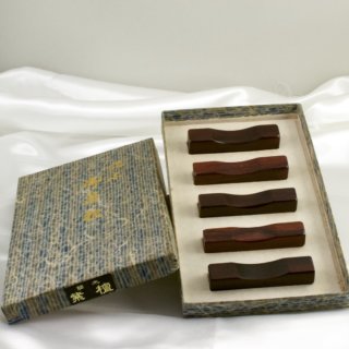 Alternative view of 紫檀（したん） 箸置き 銘木 御箸枕 ５個セット 未使用品