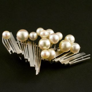 Alternative view of 銀 シルバー STERLING 真珠と銀のブローチ レディース「STERLING」刻印あり 14g（箱なし）