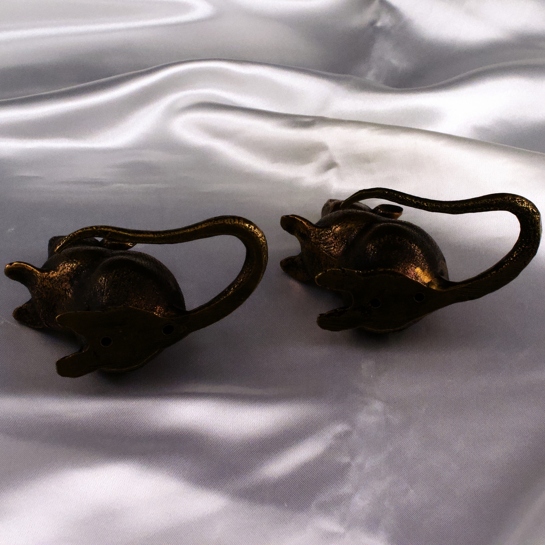 高岡銅器 繁栄 村田宏作 青銅 干支置物 子 ねずみ２匹セット ネズミ