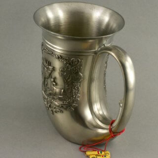 Alternative view of ドイツ BMF アンティーク ビアマグ ジョッキ 94%錫 高さ125mm 570g