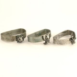 Alternative view of METZKE Pewter Animal Napkin Rings 1975 ナフキンリング 動物 3個セット