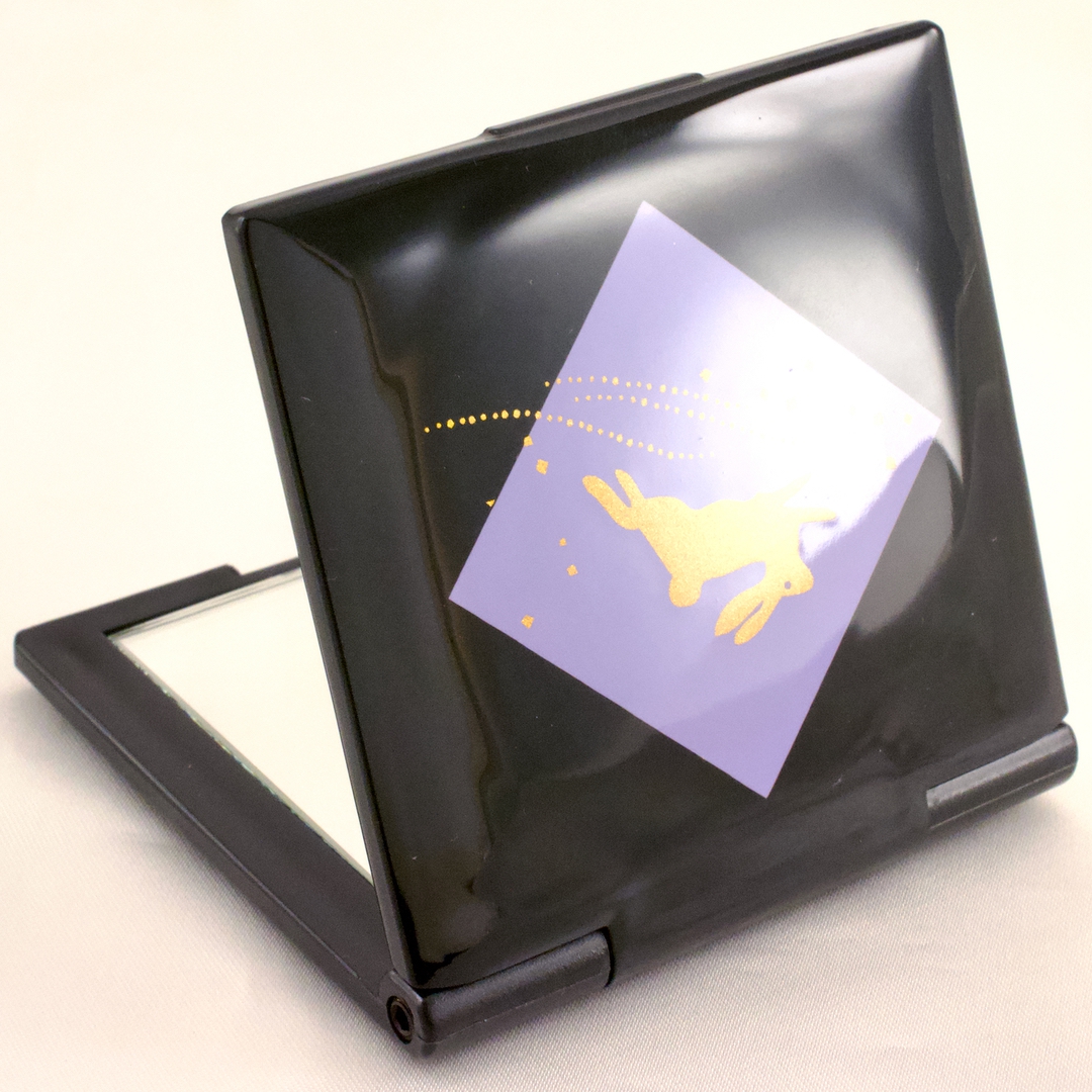 エチケットミラー 八雲塗 伝統工芸 山本漆器店 兎 未使用品 - 画像 (3)