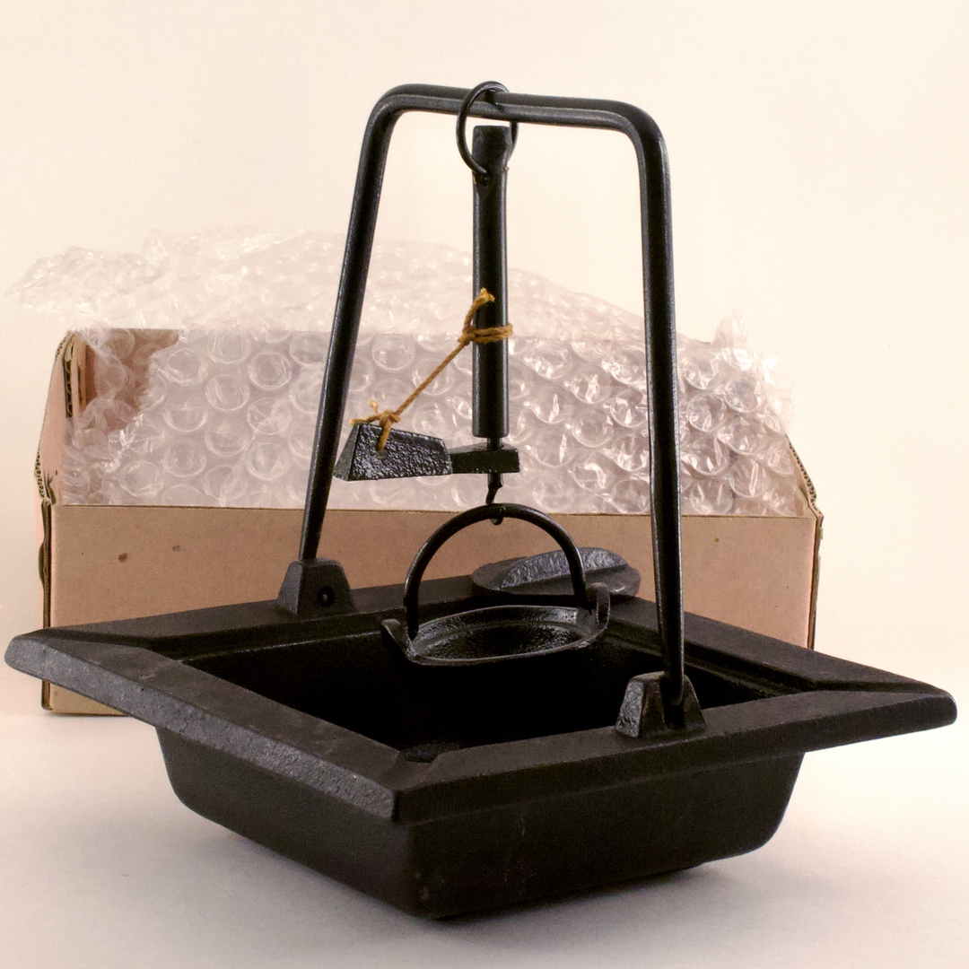 東京盛栄堂 南部名産 鉄器 イロリ自在鉤付灰皿 未使用品