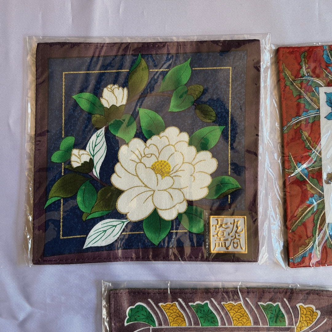 コースター 九谷長右衛門 ブルーミング中西 5枚セット 綿100% 124mm x 122mm 未使用品 - 画像 (2)