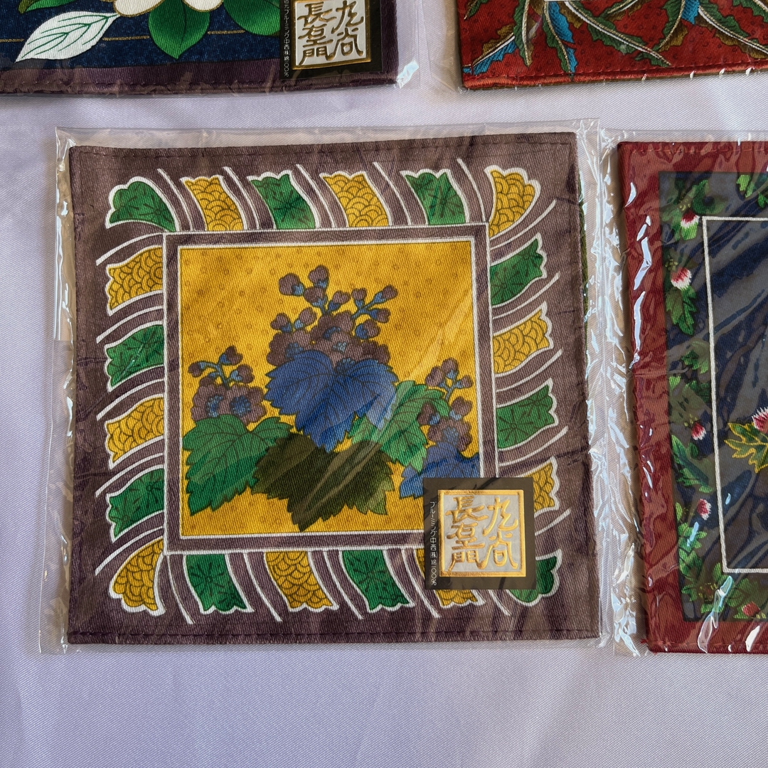 コースター 九谷長右衛門 ブルーミング中西 5枚セット 綿100% 124mm x 122mm 未使用品 - 画像 (5)