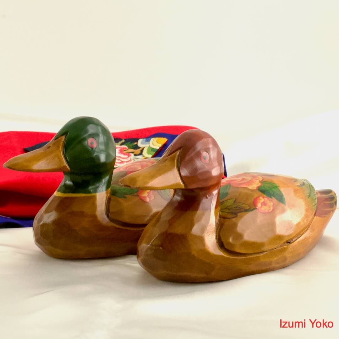韓国 Wood Decoy 鴨 Ducks 二個セット - 画像 (3)