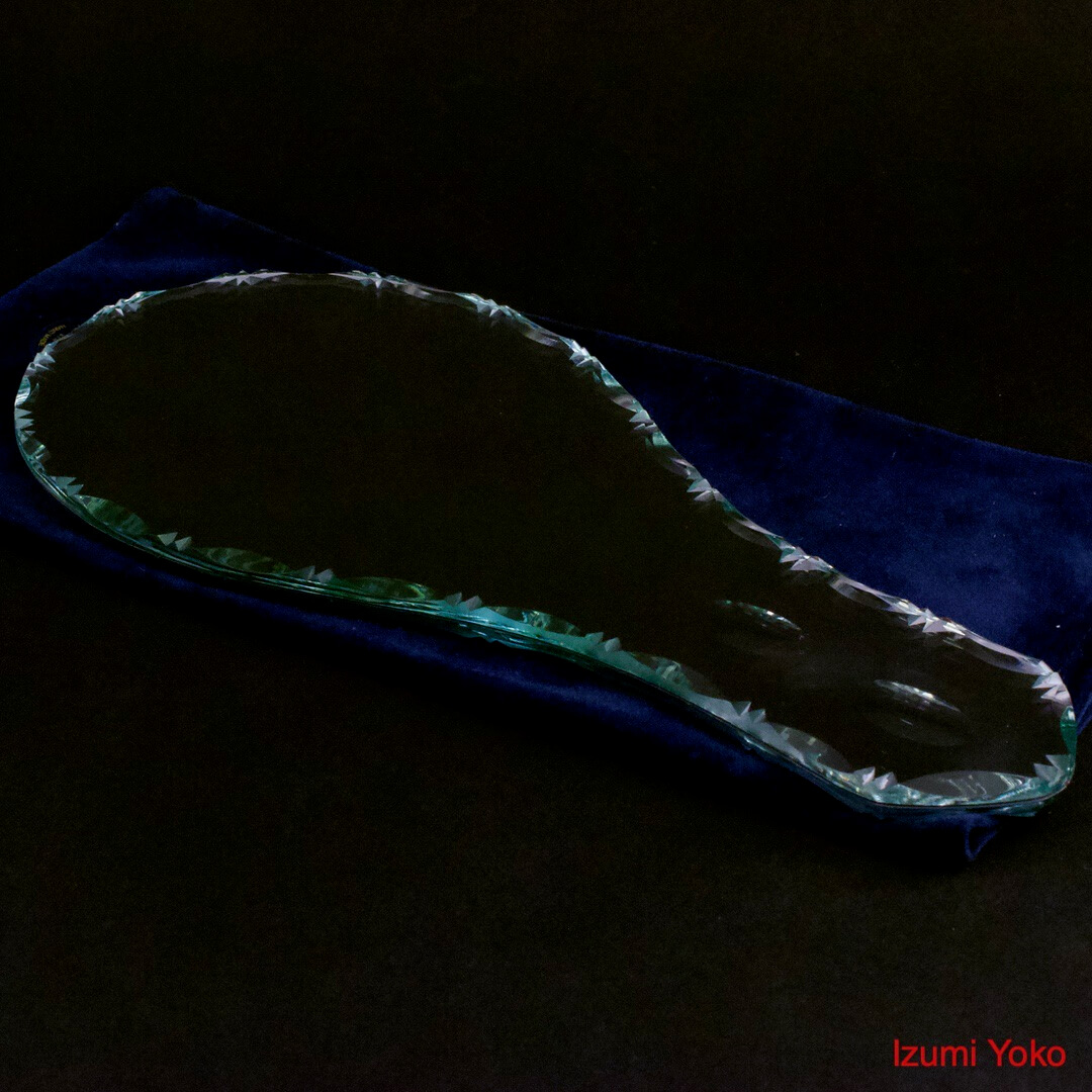 手鏡 No.0153 BAROCO PLAC / 200mm CZECH REPUBLIC TOMAS GLASS s.r.o. HAND MADE - 画像 (4)