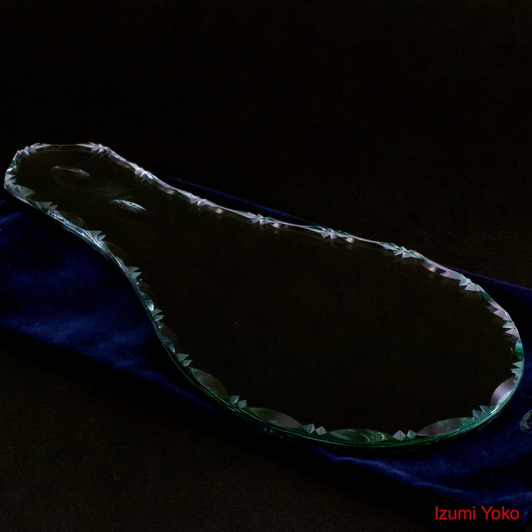 手鏡 No.0153 BAROCO PLAC / 200mm CZECH REPUBLIC TOMAS GLASS s.r.o. HAND MADE - 画像 (5)