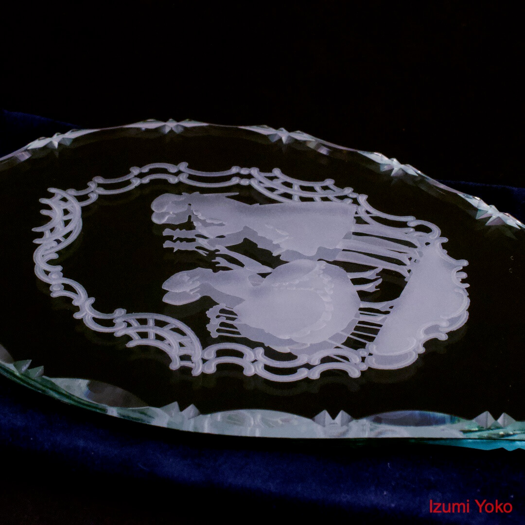手鏡 No.0153 BAROCO PLAC / 200mm CZECH REPUBLIC TOMAS GLASS s.r.o. HAND MADE - 画像 (8)