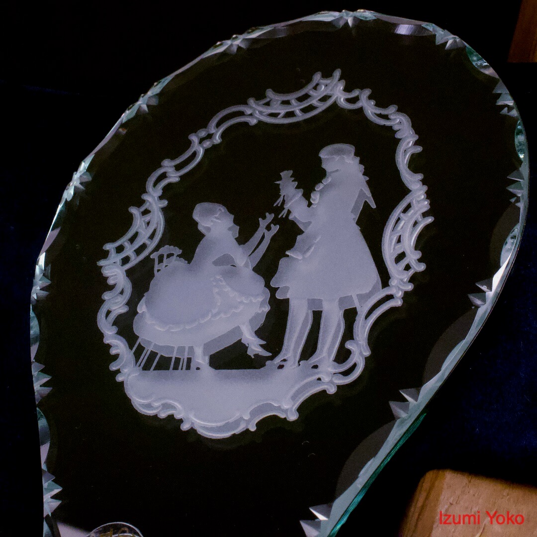 手鏡 No.0153 BAROCO PLAC / 200mm CZECH REPUBLIC TOMAS GLASS s.r.o. HAND MADE - 画像 (9)